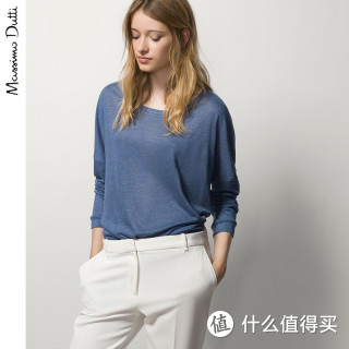 Massimo Dutti 06820550920 女款亚麻基本款T恤