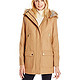 限尺码：London Fog 伦敦雾  Women's Wool-Blend Parka with Faux-Fur Hood