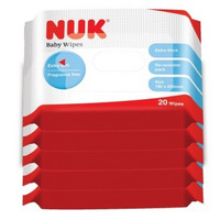 移动端凑单品：NUK 超厚特柔宝宝湿巾20片装（5包）