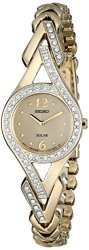 SEIKO 精工 SUP176 光动能 施华洛世奇水晶镀金女士手表