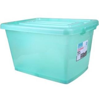 百草园 塑料整理箱收纳箱 衣服杂物储物箱J800系列 大号72L 1个装 绿色