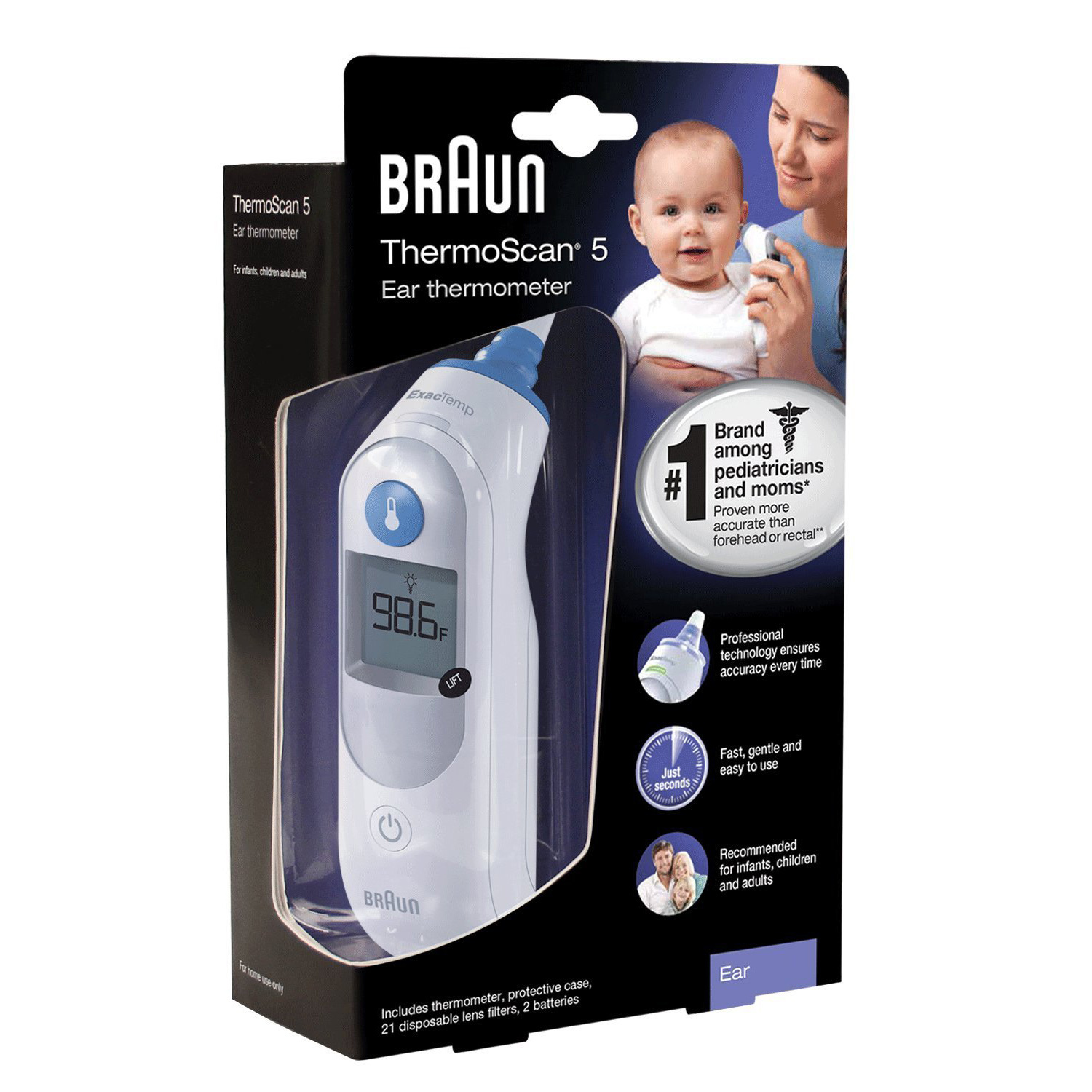 BRAUN 博朗 IRT6500 耳温枪+耳套*20个 白色