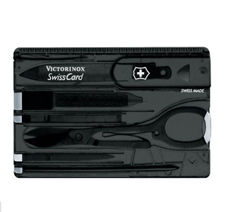 维氏VICTORINOX瑞士军刀 标准瑞士卡磨砂面透明黑0.7133.T3 *3件