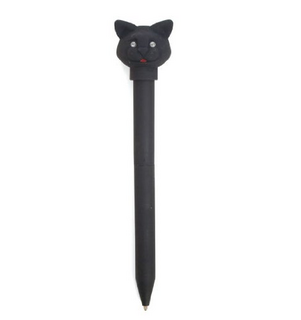 KIKKERLAND 4421C  黑猫LED圆珠笔 黑色