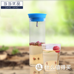 当当优品 耐热玻璃直身凉水壶套件 一壶一杯 800ml