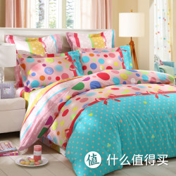 LOVO 乐我家纺 奇异妙恋  全棉斜纹印花四件套  220*240cm蓝色