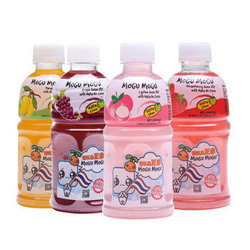 MOGU MOGU 摩咕摩咕 混合四种口味椰果果汁饮料（葡萄+草莓+荔枝+芒果）320mL/瓶*4