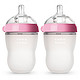 comotomo 可么多么  婴儿全硅胶防摔奶瓶两个装 250ml 粉色 3月+
