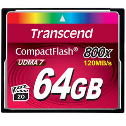 Transcend 创见 64GB 800X CF存储卡（读120Mb/s 写60Mb/s）（MLC颗粒）