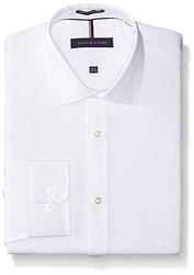 Tommy Hilfiger Men's Slim-Fit Non-Iron Solid Dress Shirt 衬衫