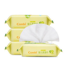 Combi 康贝 手口专用婴儿柔湿巾25片*4 3件