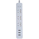 小米（MI)智能USB插座/3孔位插线板/3USB充电排插/ 多功能插排(白色)