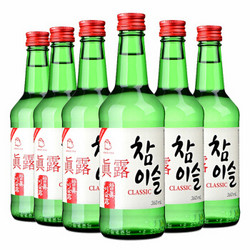 JINRO 真露 洋酒 韩国20.1度竹炭酒 360ml*6瓶