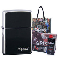 ZIPPO 芝宝 礼盒套装（PVD浸染黑冰150zl+133ml电油+六粒装火石）+凑单品