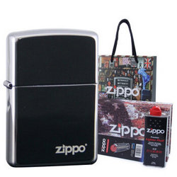 ZIPPO 芝宝 礼盒套装（PVD浸染黑冰150zl+133ml电油+六粒装火石）+凑单品 