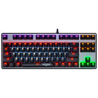 NEWMEN 新贵 GM300 87键 悬浮式炫彩机械键盘 黑色