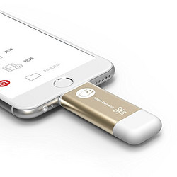 Adam Elements 亚果元素 iKlips 爱酷盘 32G 苹果MFi认证iPhone/iPad双接口手机极速U盘 金属 金色