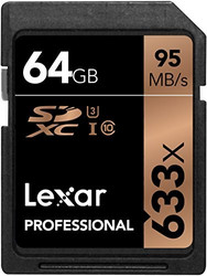 Lexar 雷克沙 633x 64GB SD存储卡（读速95MB/s）