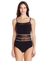 Christina Still Sea One Piece Swimsuit with Mesh Inserts 女士泳衣