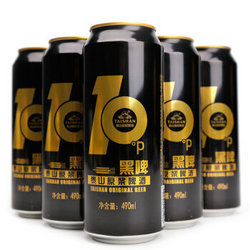 泰山啤酒（Taishan）10度黑啤原浆 490ml*12听 整箱装
