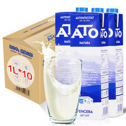 ATO 艾多 超高温处理全脂纯牛奶 1L*10盒