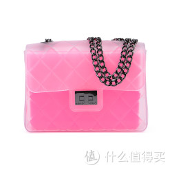 DESIGN INVERSO 女士单肩斜挎包 黑链透明荧光粉
