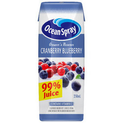 Ocean Spray 优鲜沛 果农精选 99% 蔓越莓蓝莓复合果汁 250ml/瓶