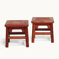 桃园居 中国明式家具直足直枨小方凳 两只装