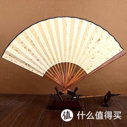桃园居 宣纸烫金折扇 配礼盒