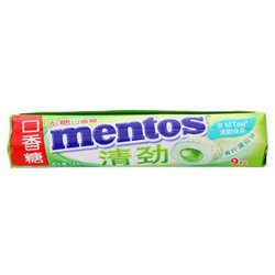 曼妥思（mentos）清劲无糖口香糖青柠薄荷味 15g