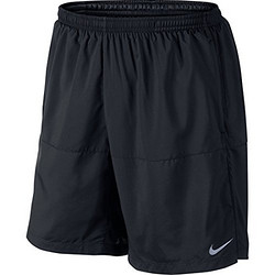 Nike 耐克 男式 7'' Distance短裤 64280710 黑色/黑色/反光银色 S（美国品牌 香港直邮）