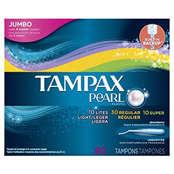 TAMPAX 丹碧丝 Pearl Plastic 珍珠塑管 卫生棉条 50条装（少量/常规/大量）