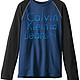 限S码：Calvin Klein Sliced Raglan 男大童长袖T恤