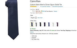 Calvin Klein Men's Silver Spun Solid Tie