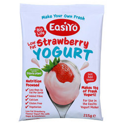 易极优（Easiyo）酸奶粉 低脂草莓味215g 无人工添加新西兰原装进口含满满活的益生菌 简单三步可做1L酸奶
