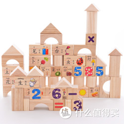 卓创 儿童益智玩具 103粒原木制拼装积木