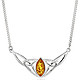 prime会员专享：Amazon Collection Sterling Silver Celtic Love Knots Amber Necklace 项链