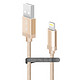 玛丝玛蔻 MF01 苹果MFi认证 Lightning数据线  尼龙1.2米 金色*5件