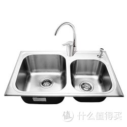 KOHLER 科勒 墨珂特大小厨盆 K-3676T-2KD 包含龙头 K-668T-B
