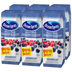 Ocean Spray 优鲜沛 果农精选 99% 蔓越莓蓝莓复合果汁 250ml*6瓶