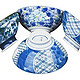 涂之舞 日式饭碗 手绘釉下彩陶瓷碗 青花瓷汤碗 套装4个 秀峰清韵