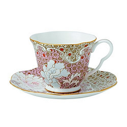 Wedgwood 菊花图案茶物语茶杯含碟套装，粉红