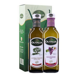 Olitalia 奥尼 特级初榨橄榄油葡萄籽油 500ml*2瓶 双享礼盒