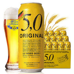 OETTINGER 奥丁格 5.0 ORIGINAL 自然浑浊型小麦啤酒 500ml*24听 整箱装