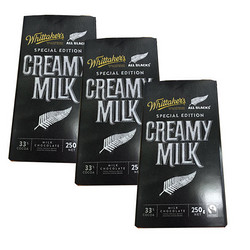 Whittaker's 惠特克 牛奶巧克力 黑色限定包装 33%可可 250g*3