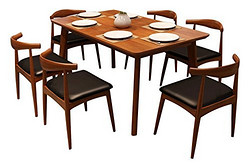 择木宜居 实木餐桌椅组合套装 138cm一桌四椅子