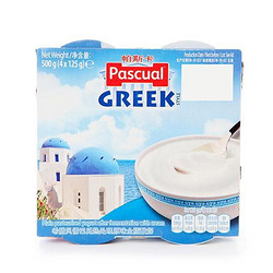 PASCUAL 帕斯卡 希腊风情巴氏热处理原味 全脂酸奶 125g*4*6件