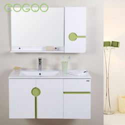益谷卫浴(Eogoo)实木浴室柜 卫生间洗脸盆柜组合 现代欧式卫浴柜90cm 含侧柜