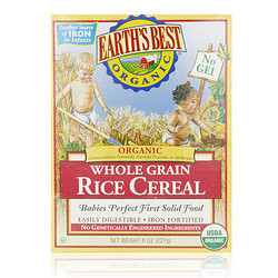 美国品牌 earth best地球世界进口最好婴儿米粉营养米糊一段全谷糙米粉辅食227g