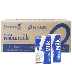 VIVA 韦沃 全脂牛奶 1L*12盒+酸奶发酵菌粉 1g*5条